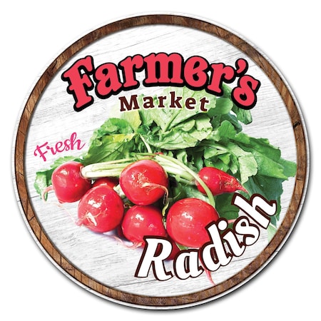 Signmission Farmers Market Radish Circle Corrugated Plastic Sign, C-16-CIR-Radish C-16-CIR-Radish